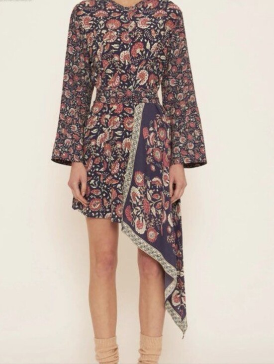 Antik Batik Dresses & Skirts - NWT Antik Batik Purple & Orange Handkerchief Hem Cut-out Accent Dress (Size M)